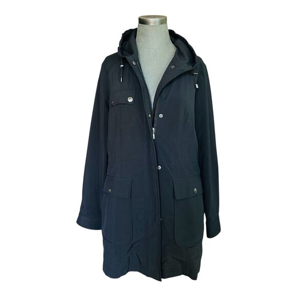 Kristen Blake Women’s Hooded Jacket Parka Raincoat Black Size M - Picture 2 of 8